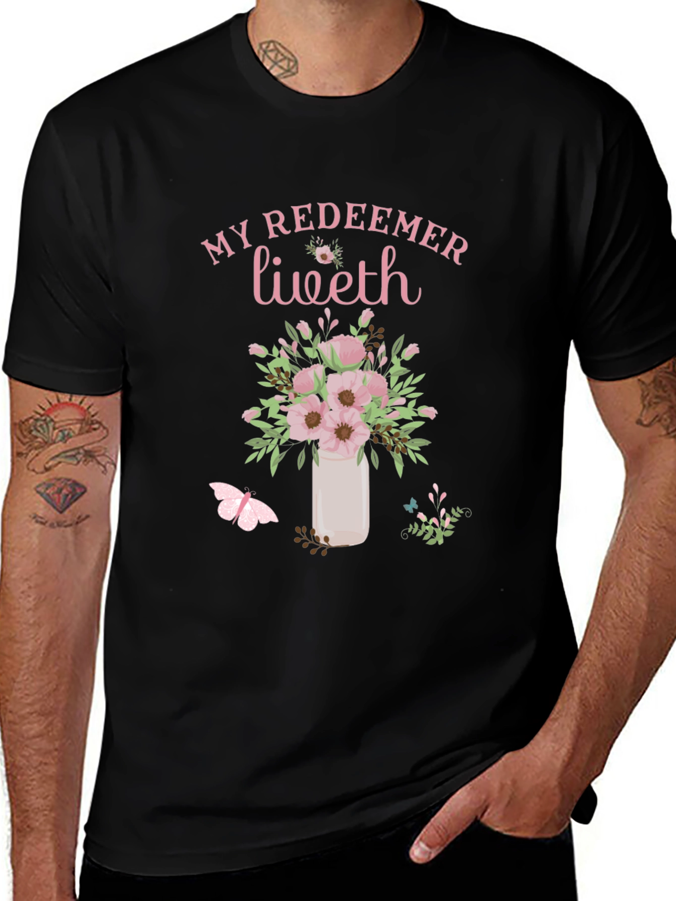 My Redeemer Liveth Floral T-Shirt