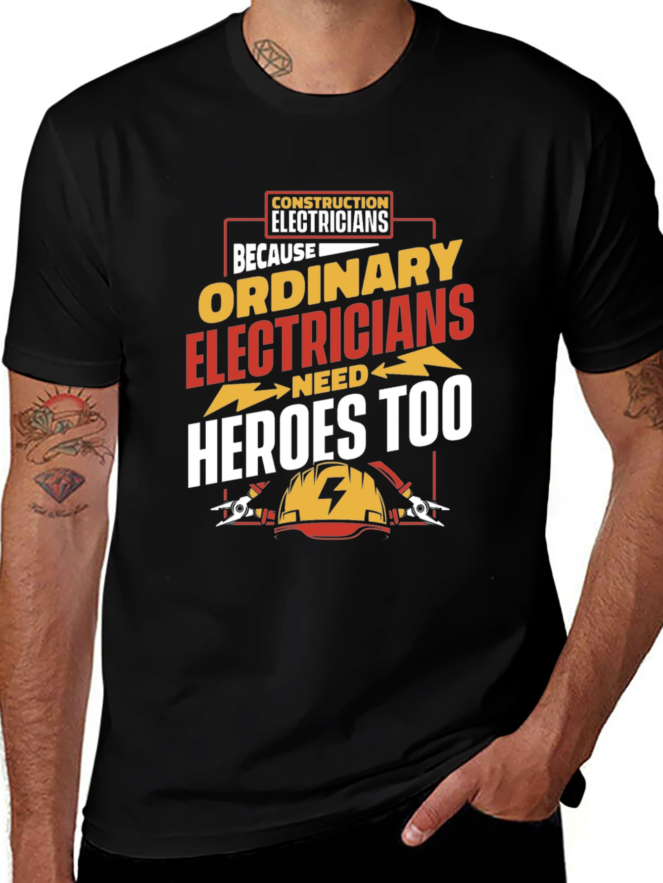 Variant 10 of Electrician Hero T-Shirt - Construction Electricians Tee