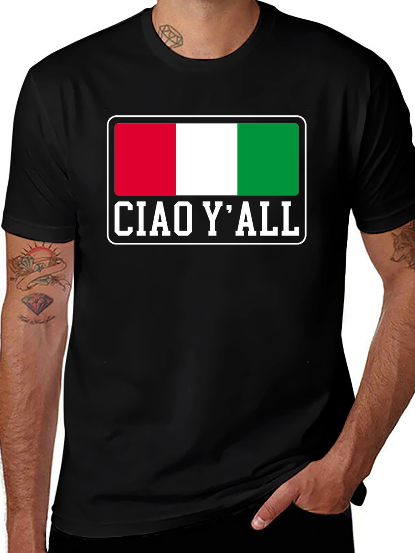 Variant 20 of Ciao Y'All Italy Flag Graphic T-Shirt