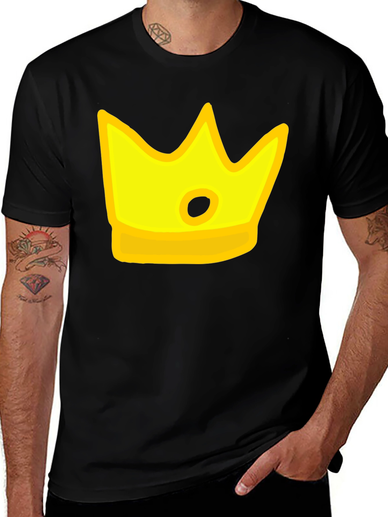 Variant 3 of King Crown Graphic Tee - Black Cotton T-Shirt