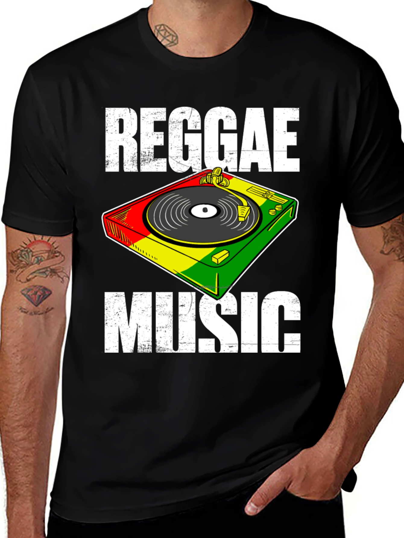 Variant 20 of Reggae Music T-Shirt - Retro Turntable Design
