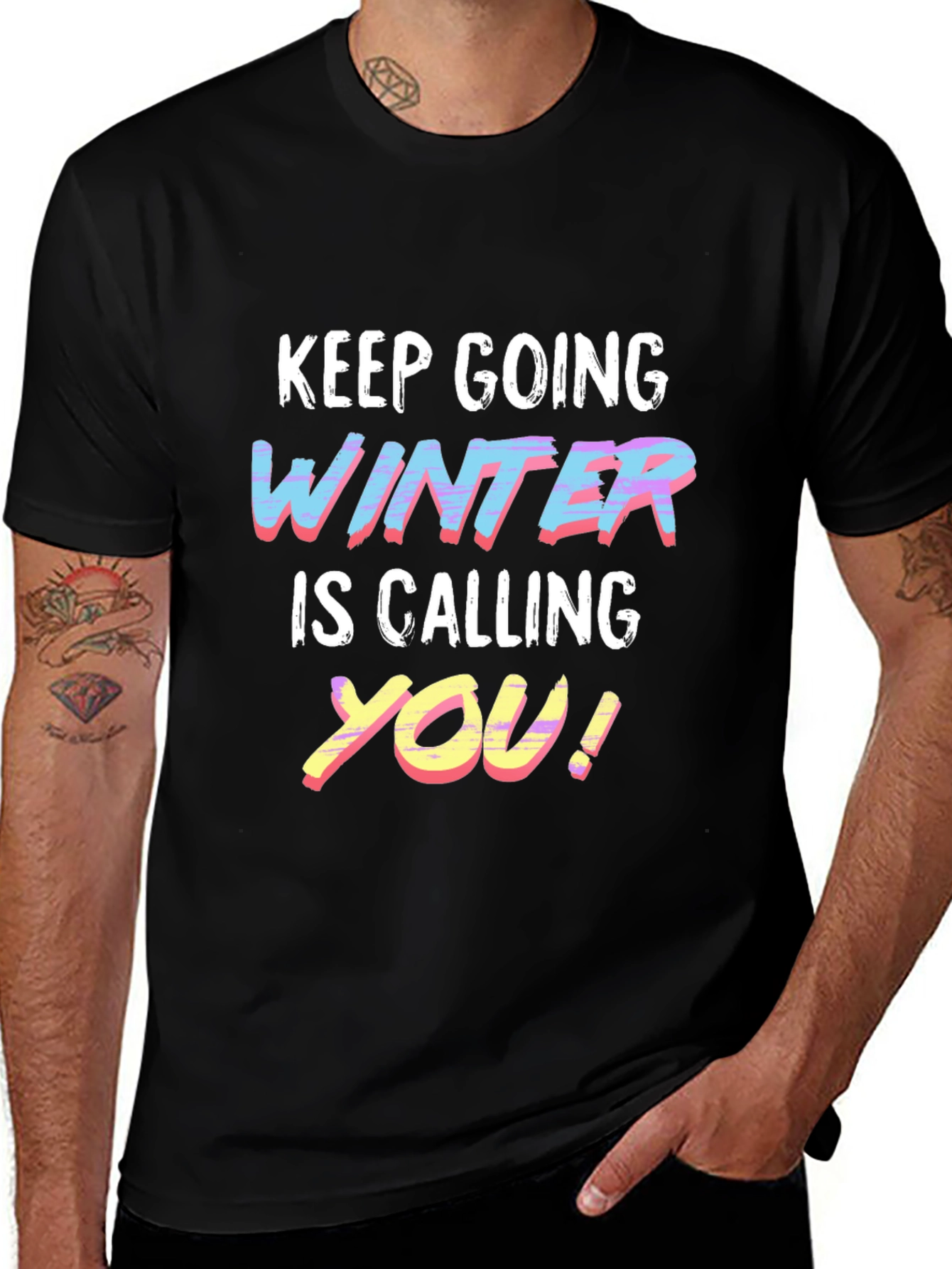 Variant 9 of Winter is Calling Graphic Tee - Black