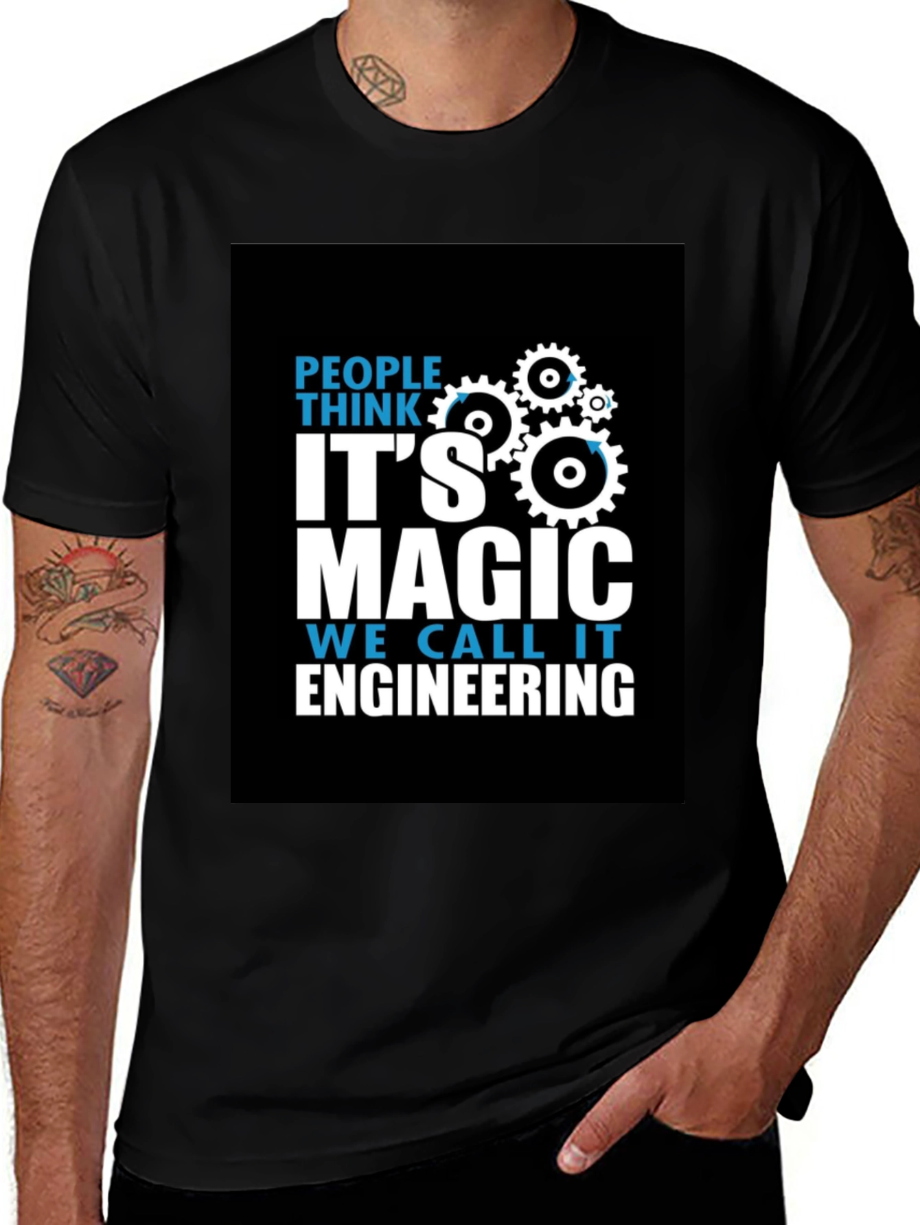 Variant 18 of Engineering Magic Black T-Shirt
