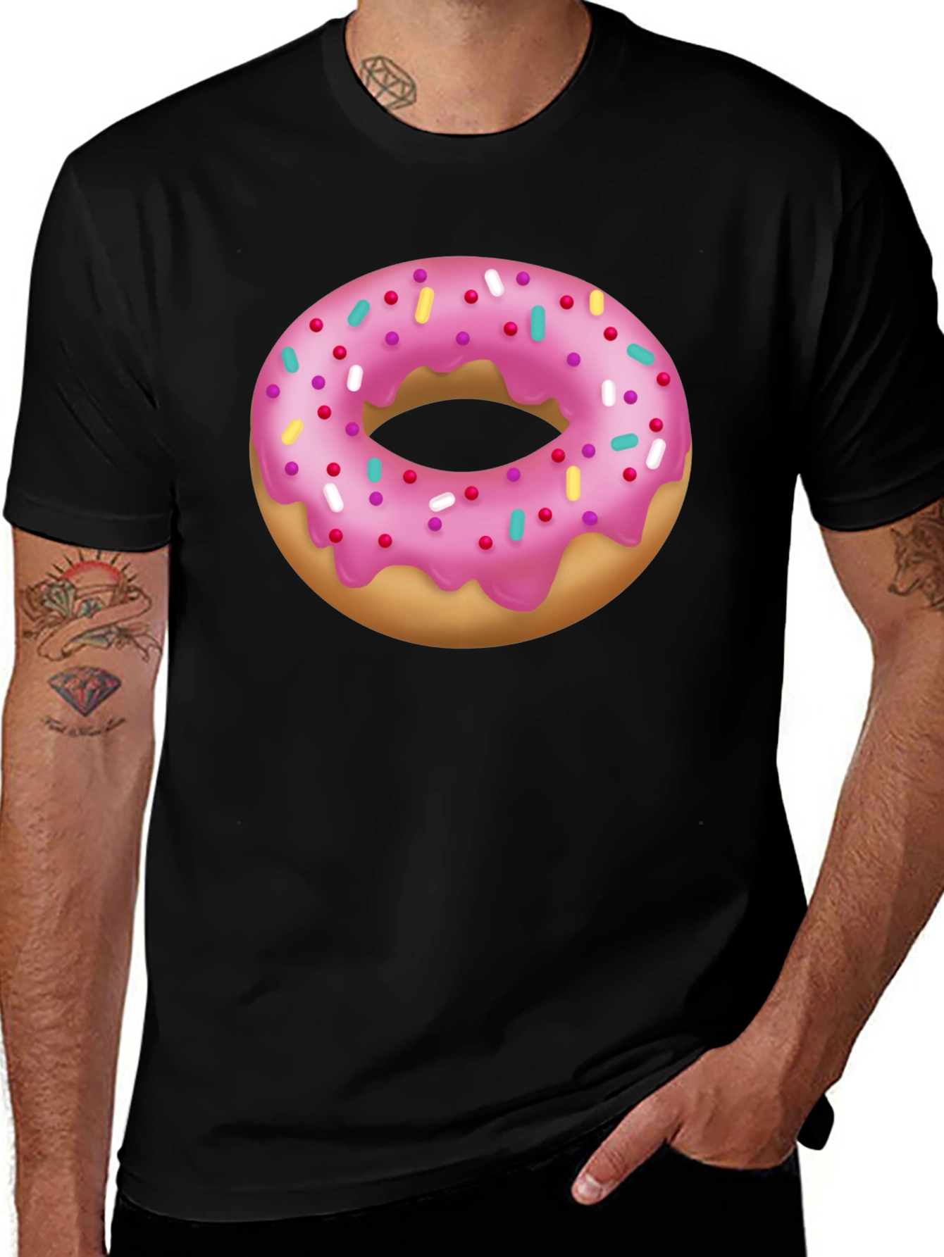 Donut Graphic T-Shirt - Pink Frosted Sprinkles