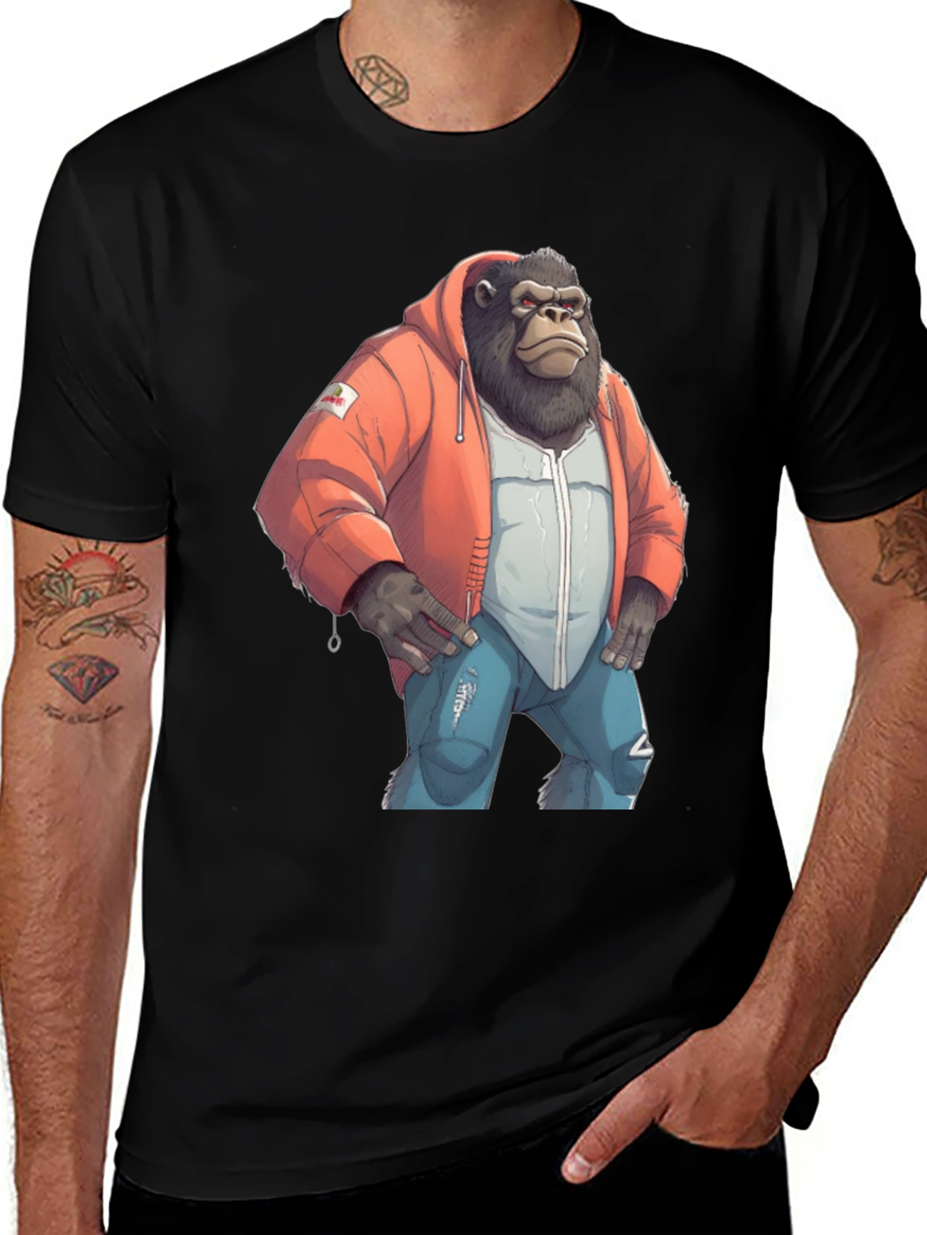 Variant 23 of Gorilla Graphic Tee - Urban Style
