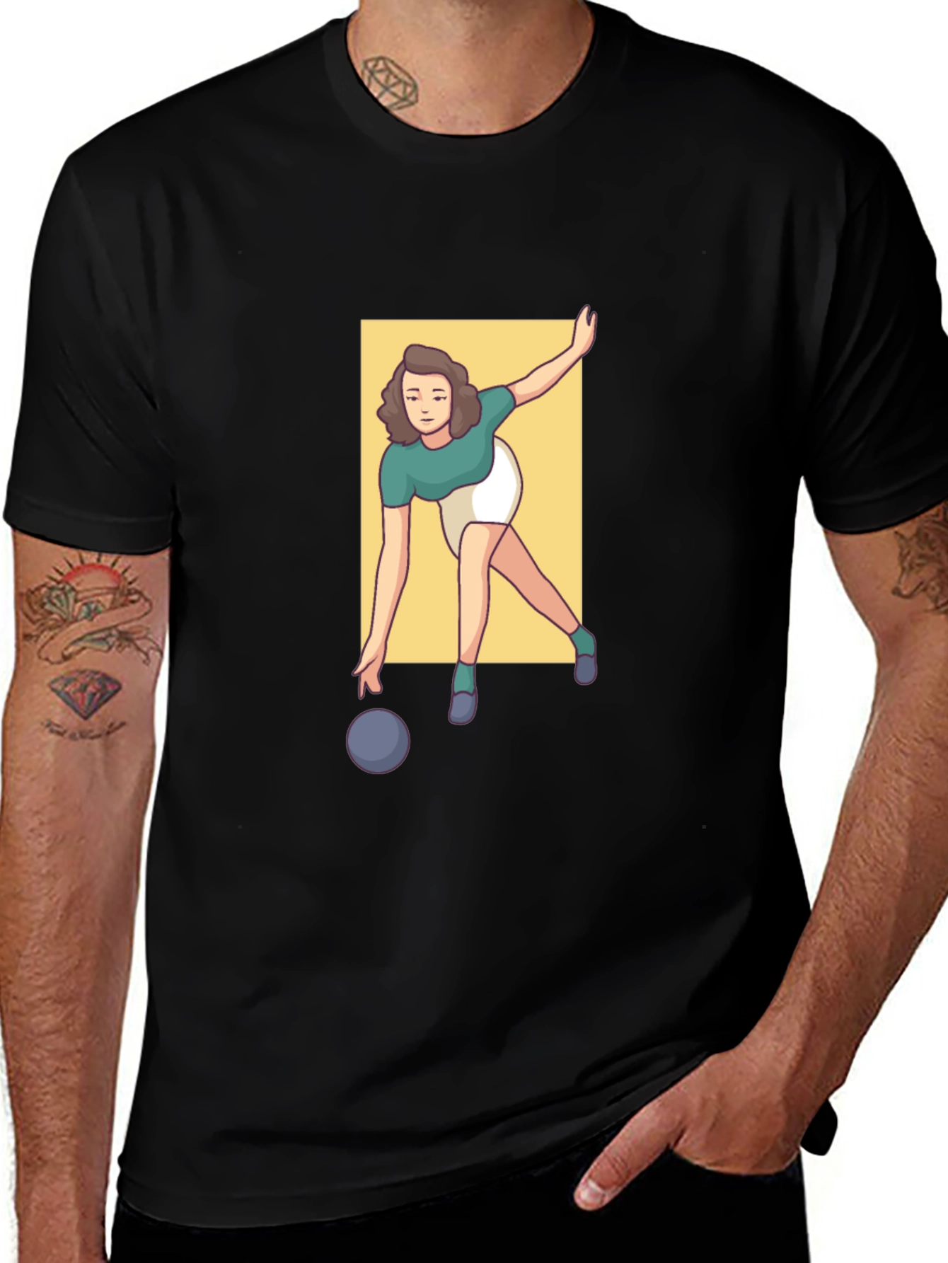 Variant 3 of Bowling Graphic Tee - Strike Style!