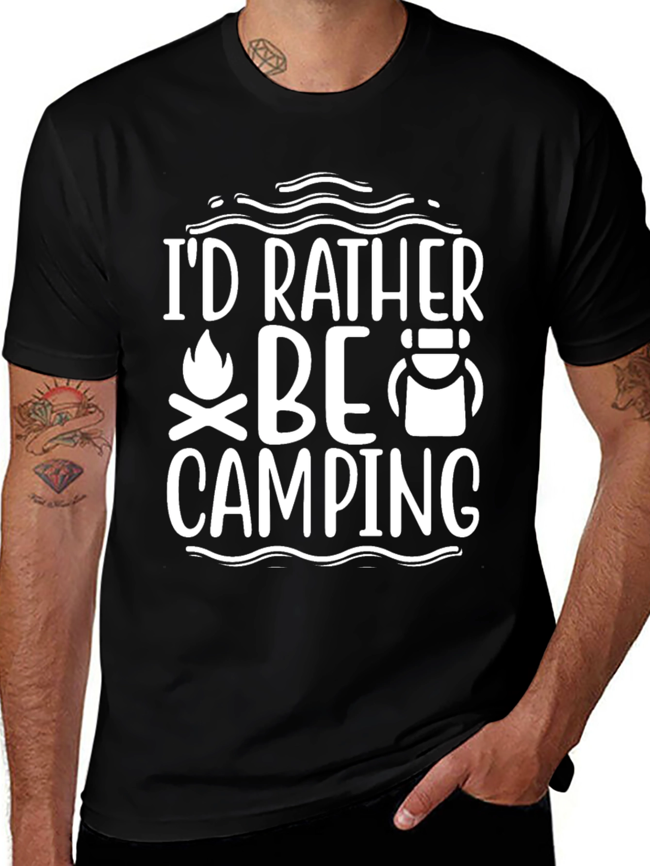 Variant 15 of Camping T-Shirt - I'd Rather Be Camping