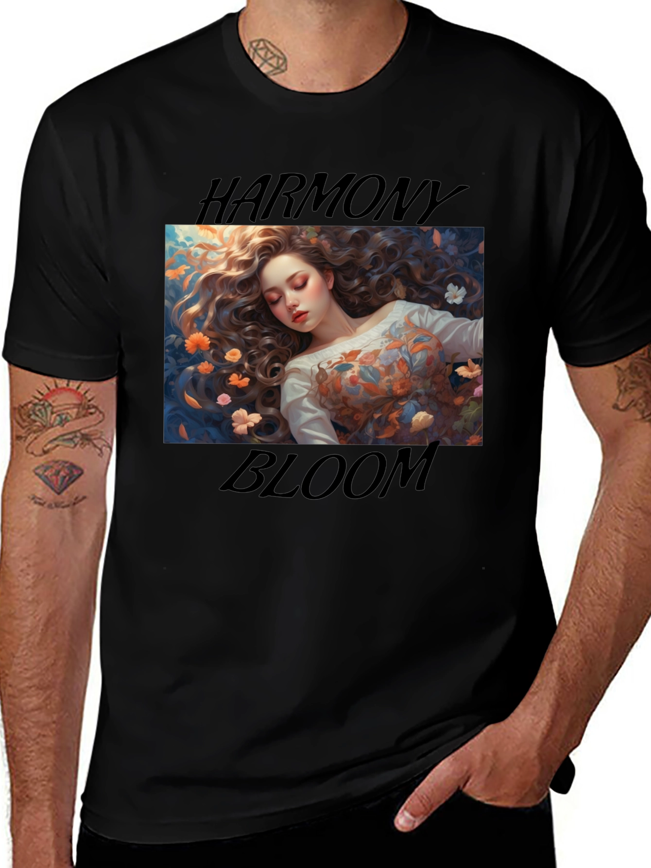 Variant 7 of Harmony Bloom Graphic Tee - Black