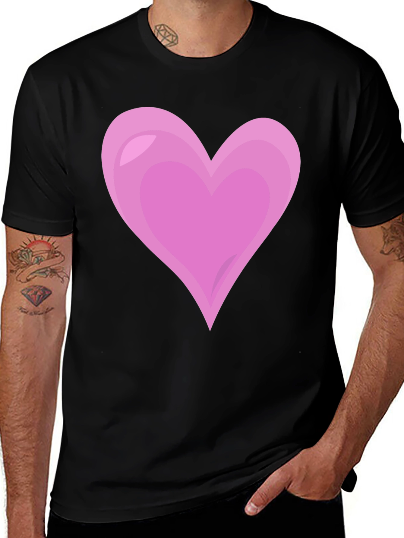 Variant 2 of Heart Graphic Black T-Shirt - Casual & Stylish