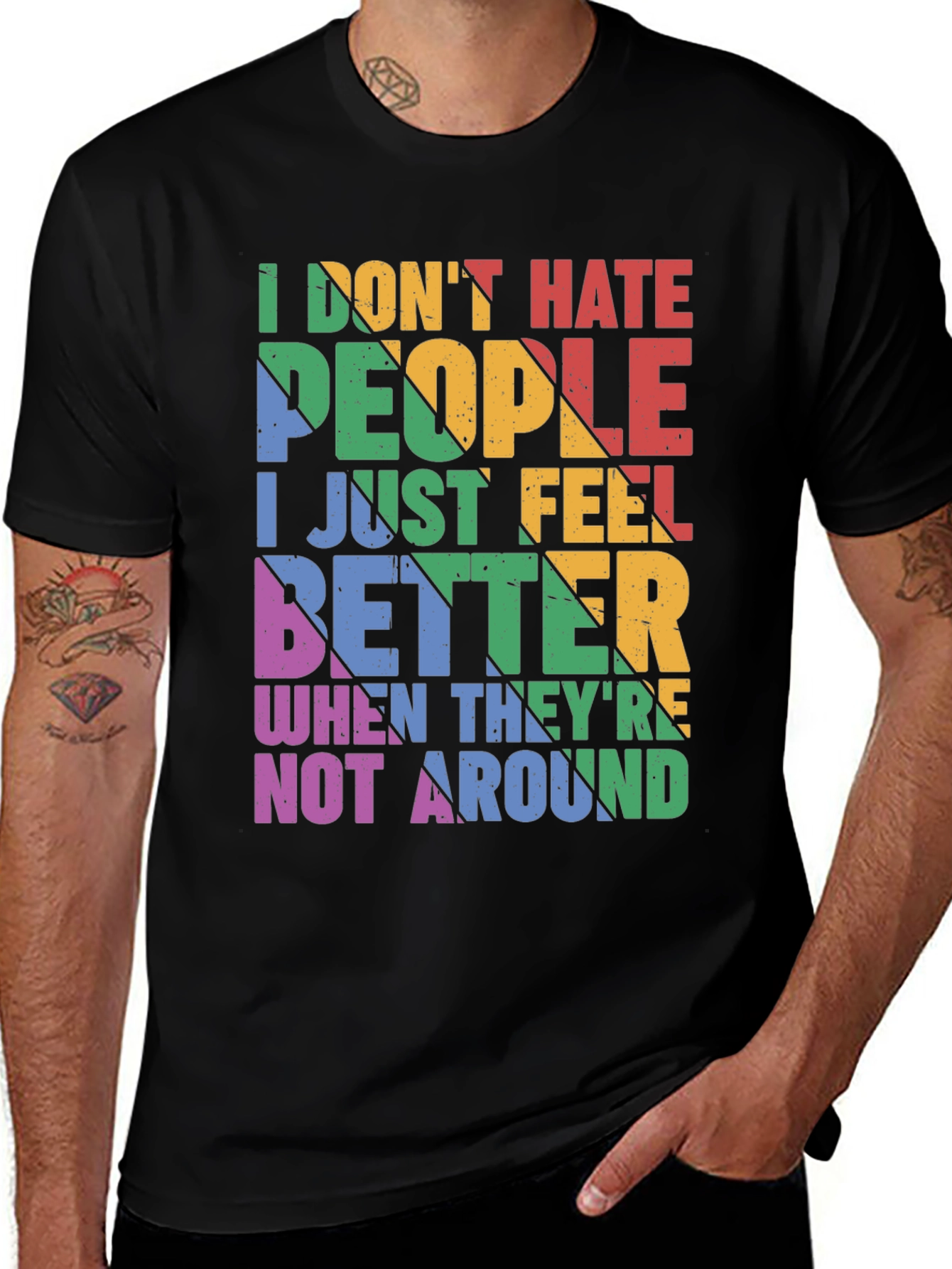 Funny Introvert T-Shirt: I Don't Hate People