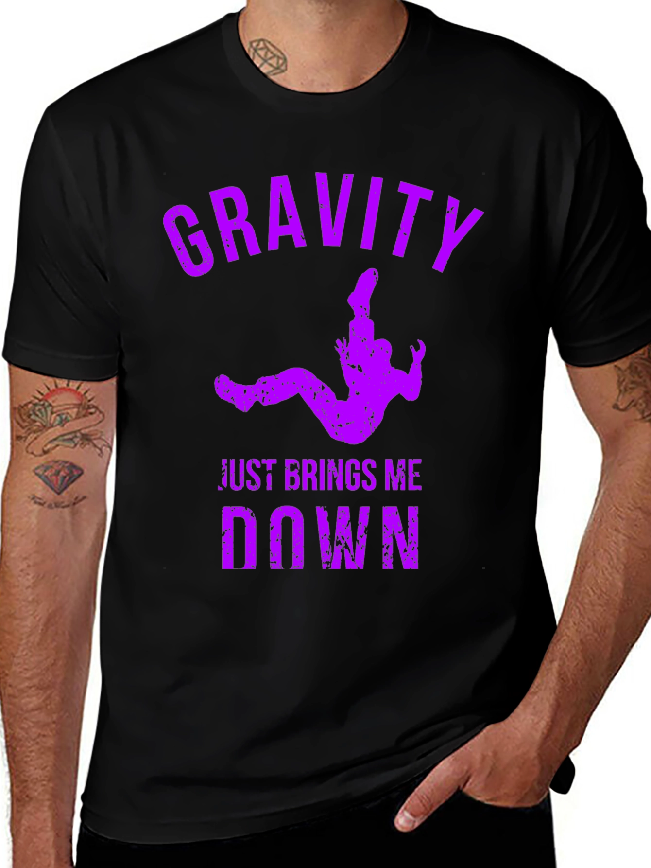 Variant 27 of Gravity Down T-Shirt - Humorous Falling Design