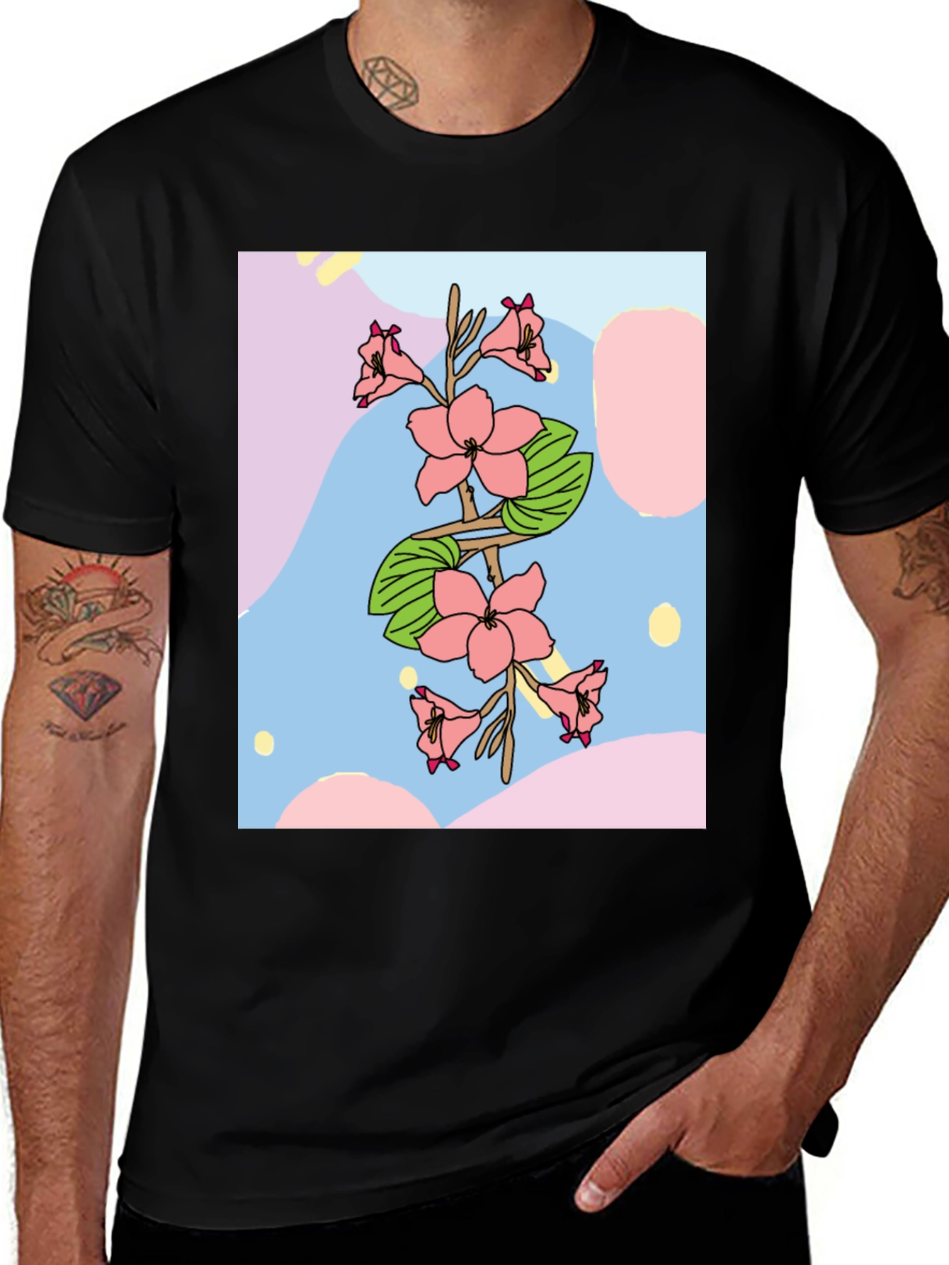 Variant 13 of Floral Print T-Shirt - Artistic Design