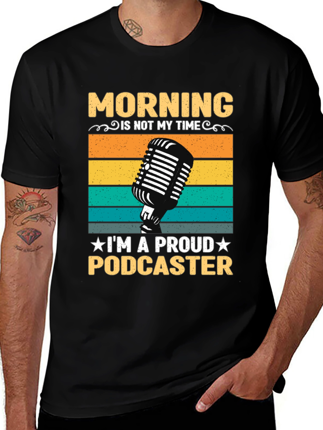 Variant 14 of Proud Podcaster T-Shirt - Morning Is Not My Time Tee
