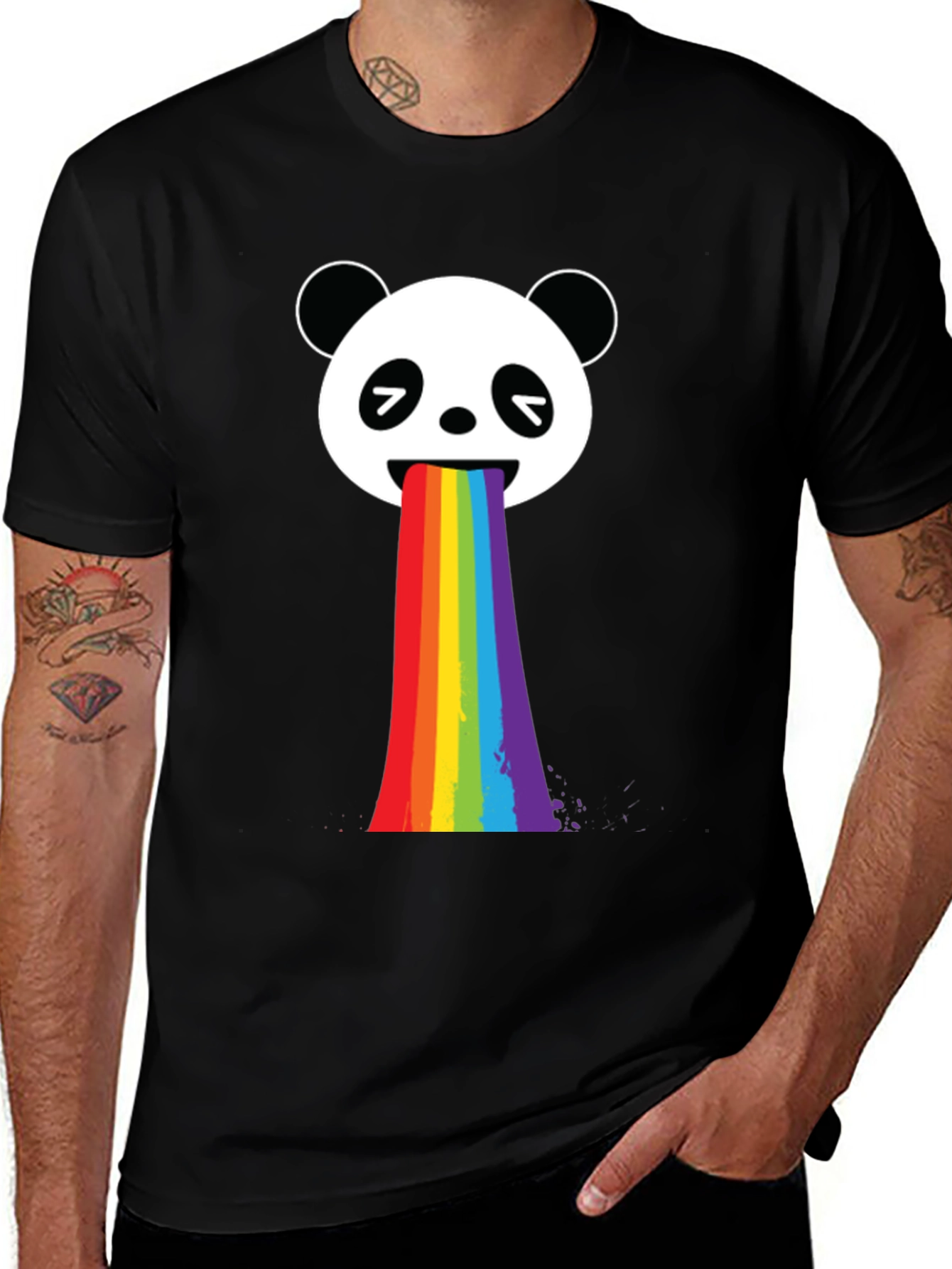 Variant 12 of Rainbow Panda Graphic T-Shirt