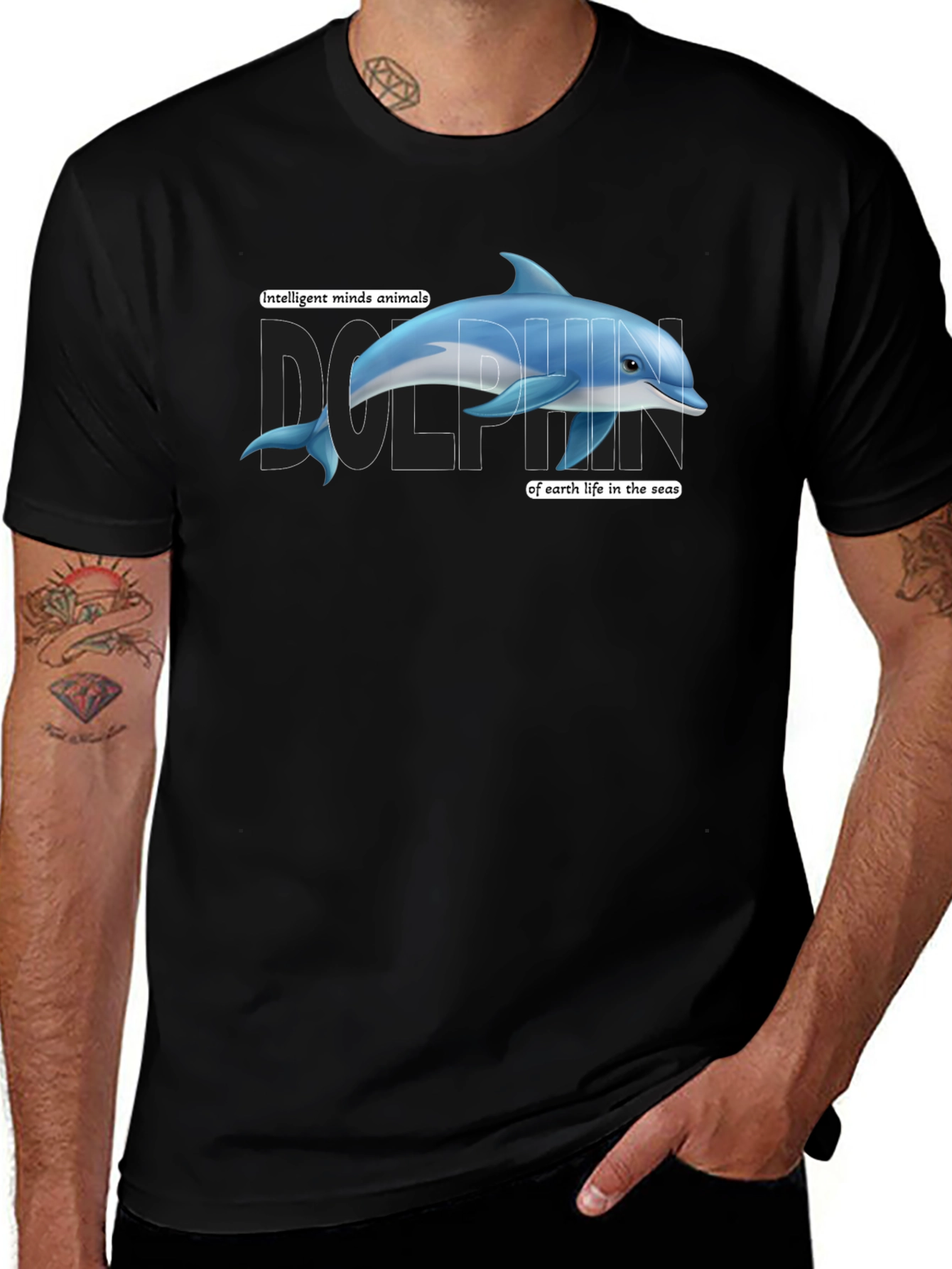 Variant 24 of Dolphin Graphic Tee - Intelligent Minds Animals