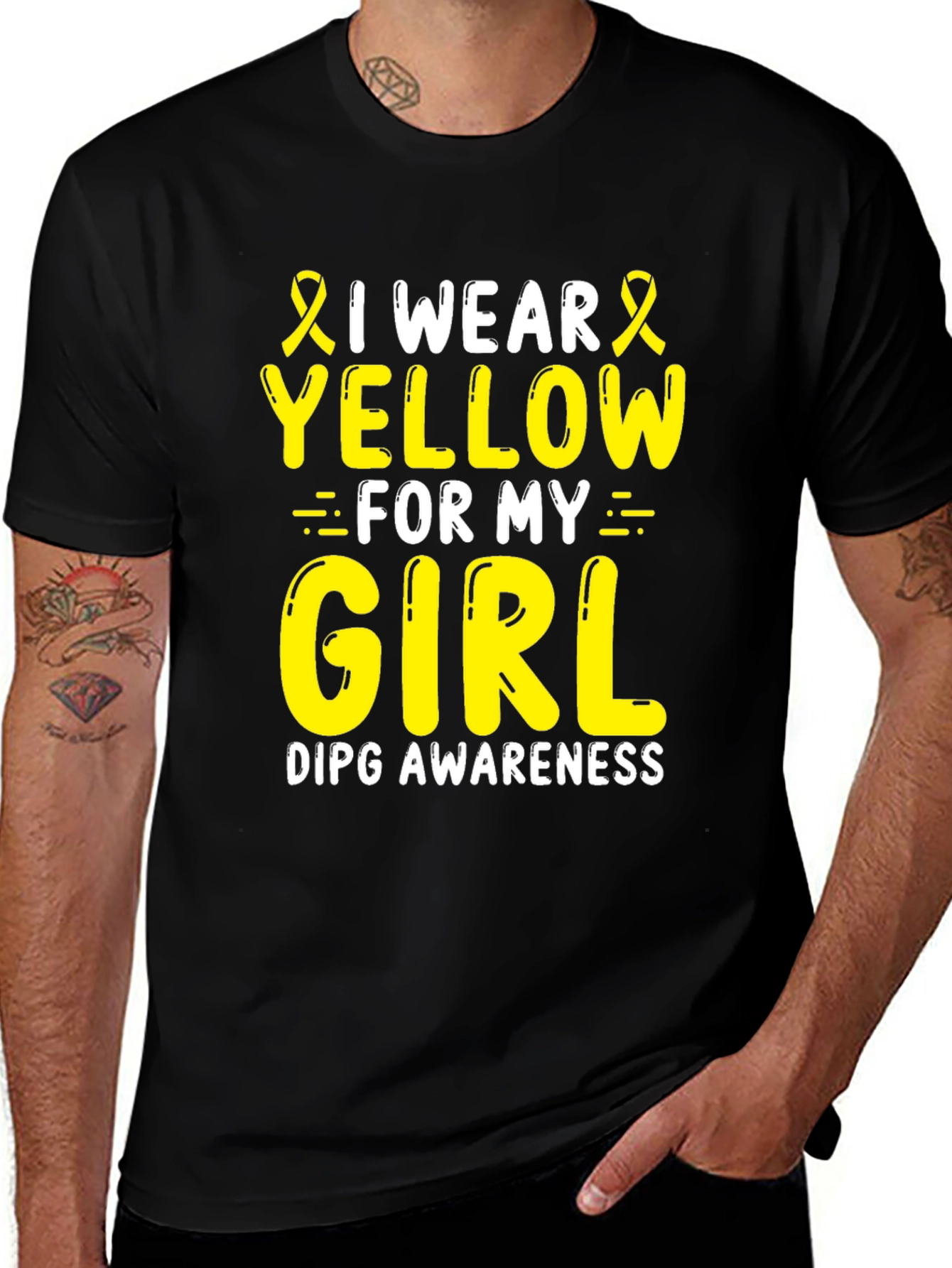 I Wear Yellow For My Girl DIPG Awareness T-Shirt
