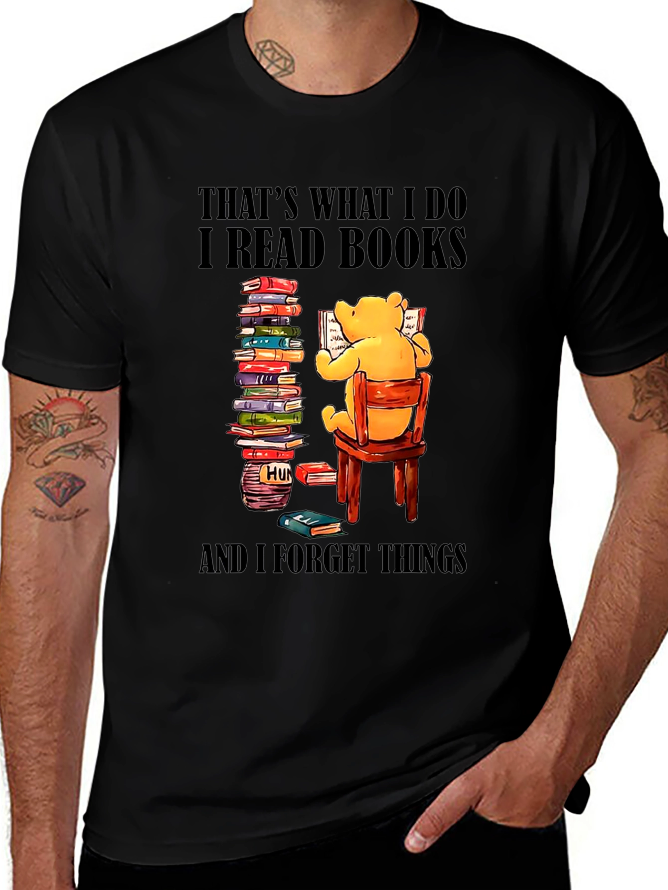 Variant 15 of Book Lover T-Shirt: Winnie the Pooh Reads