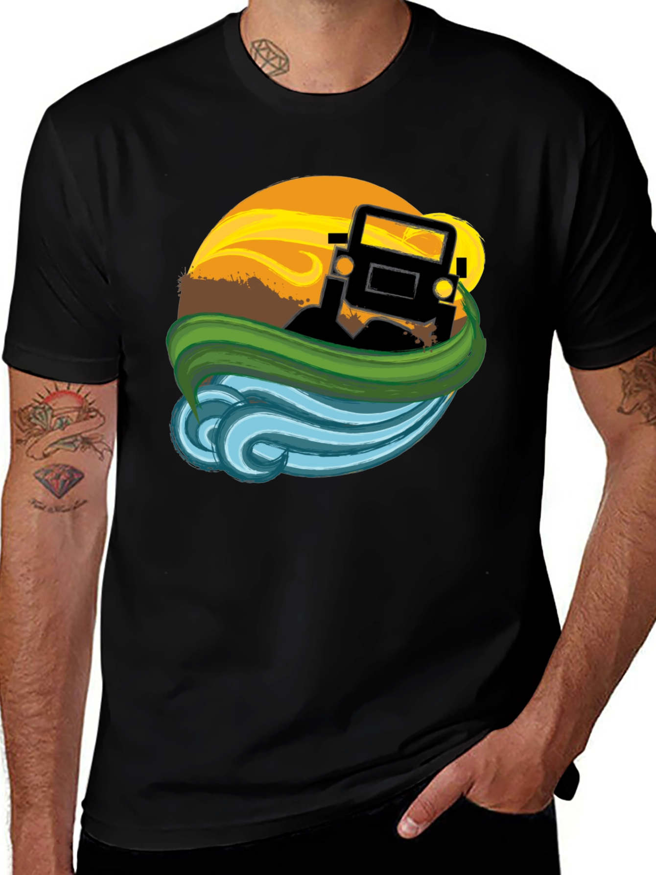 Variant 22 of Off-Road Adventure T-Shirt - Black Graphic Tee