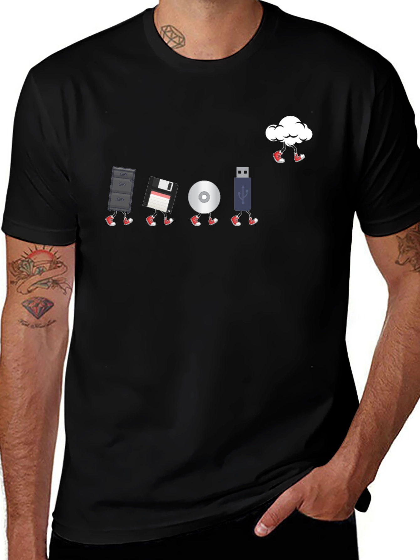 Variant 22 of Tech Evolution T-Shirt - Data Storage Humor