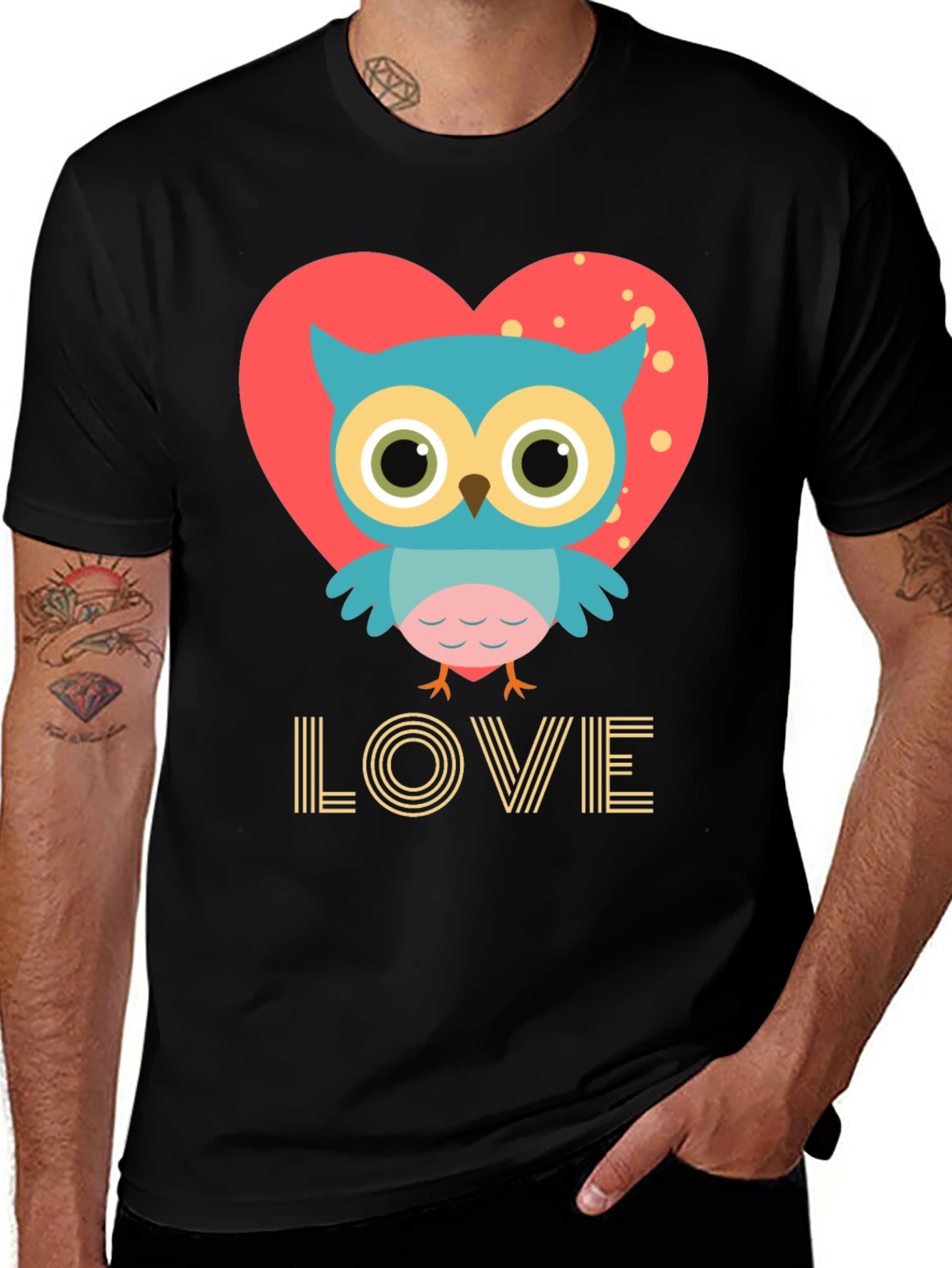 Variant 11 of Owl Love Graphic Tee - Soft Cotton Blend, Valentine's Day