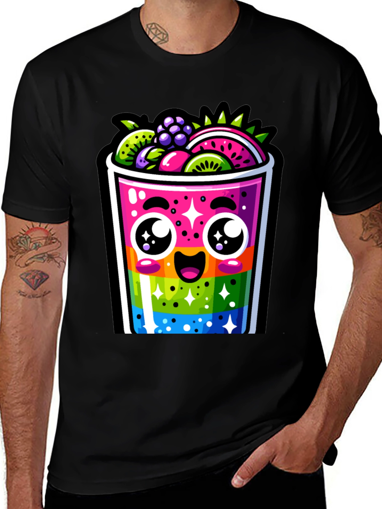 Kawaii Rainbow Fruit Smoothie T-Shirt