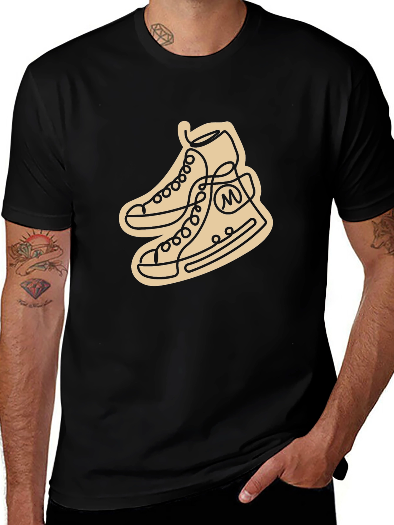 Abstract Shoe Line Art Graphic T-Shirt