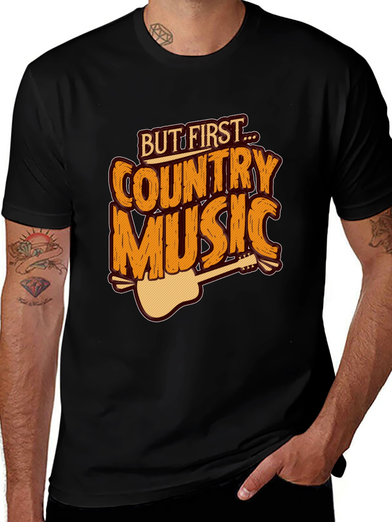 Variant 9 of Country Music T-Shirt - But First Graphic Tee