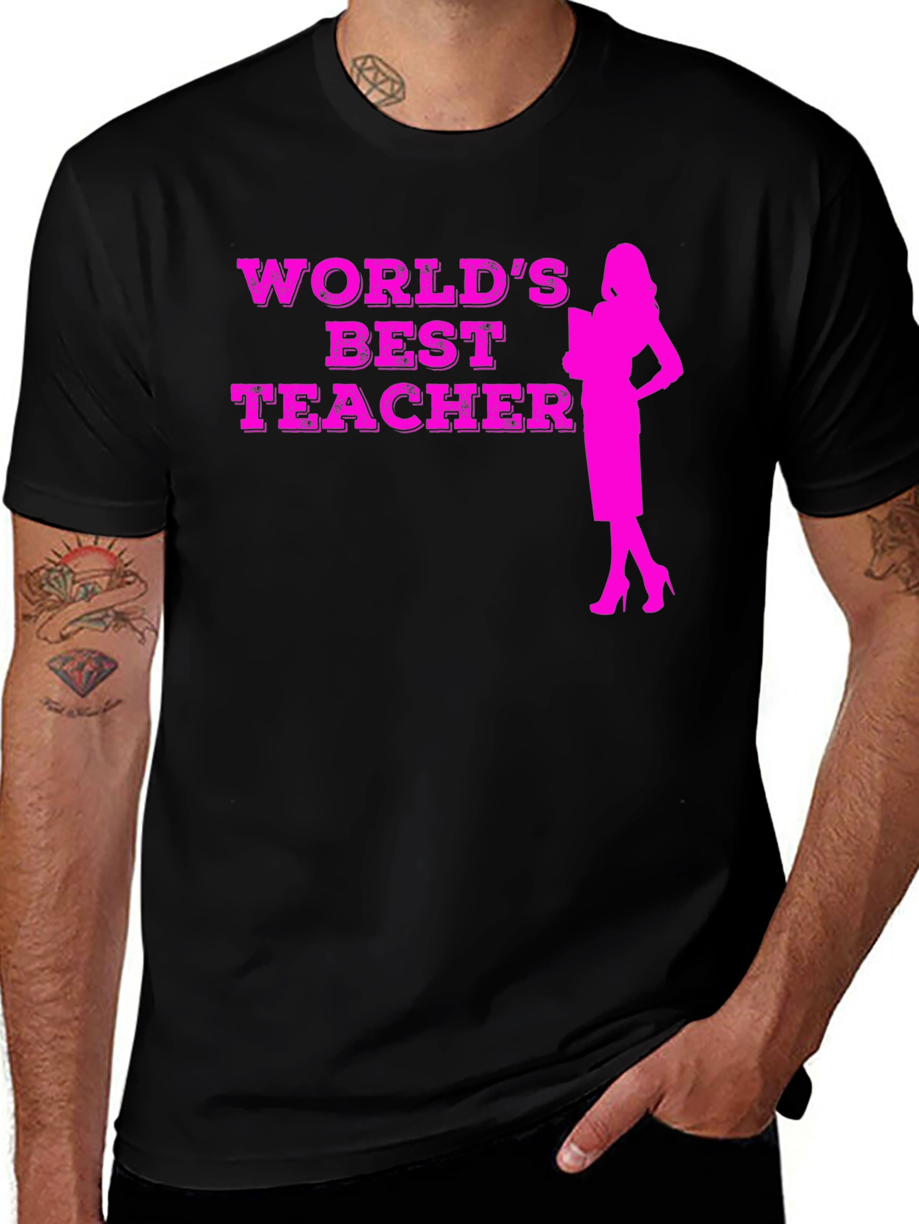 World's Best Teacher Graphic Tee - Black