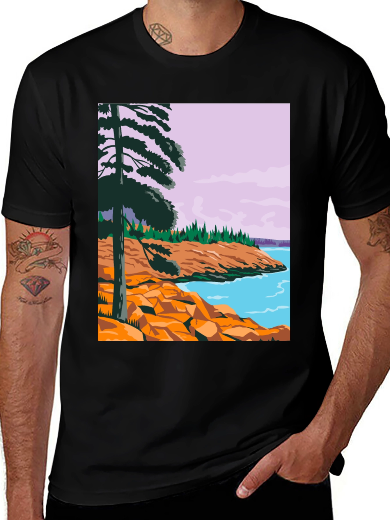 Variant 24 of Scenic Coast T-Shirt - Nature Inspired Graphic Tee