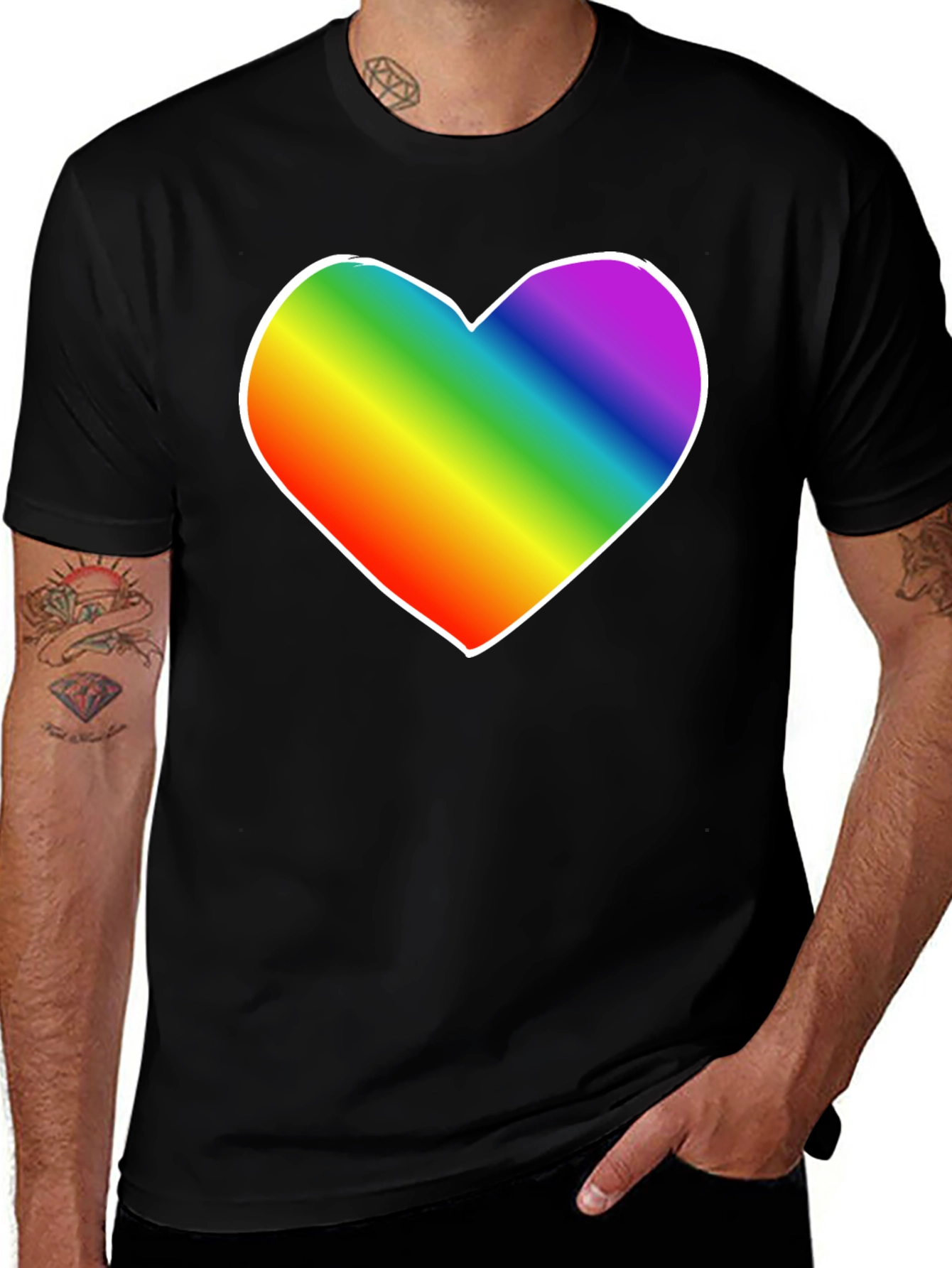 Variant 17 of Rainbow Heart Tee - Pride Shirt