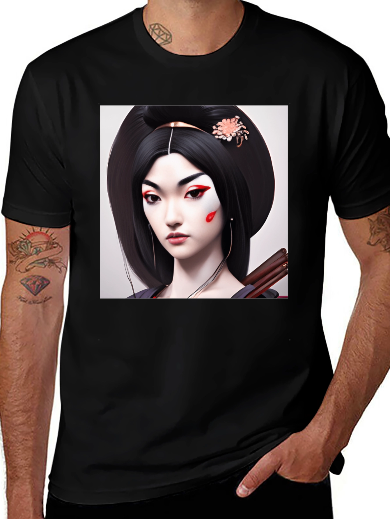 Geisha Graphic Tee - Unique Artistic Design