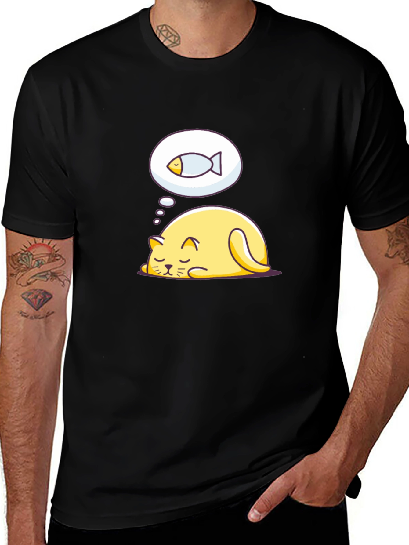 Variant 7 of Dreaming Cat T-Shirt - Cute Graphic Tee