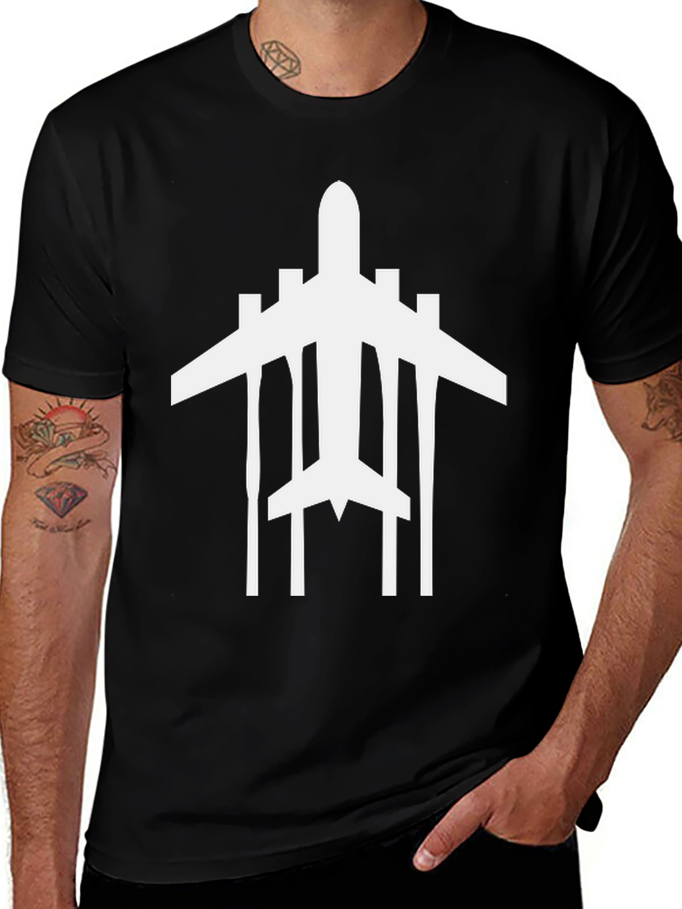 Variant 21 of Airplane Graphic Tee - Black Crew Neck