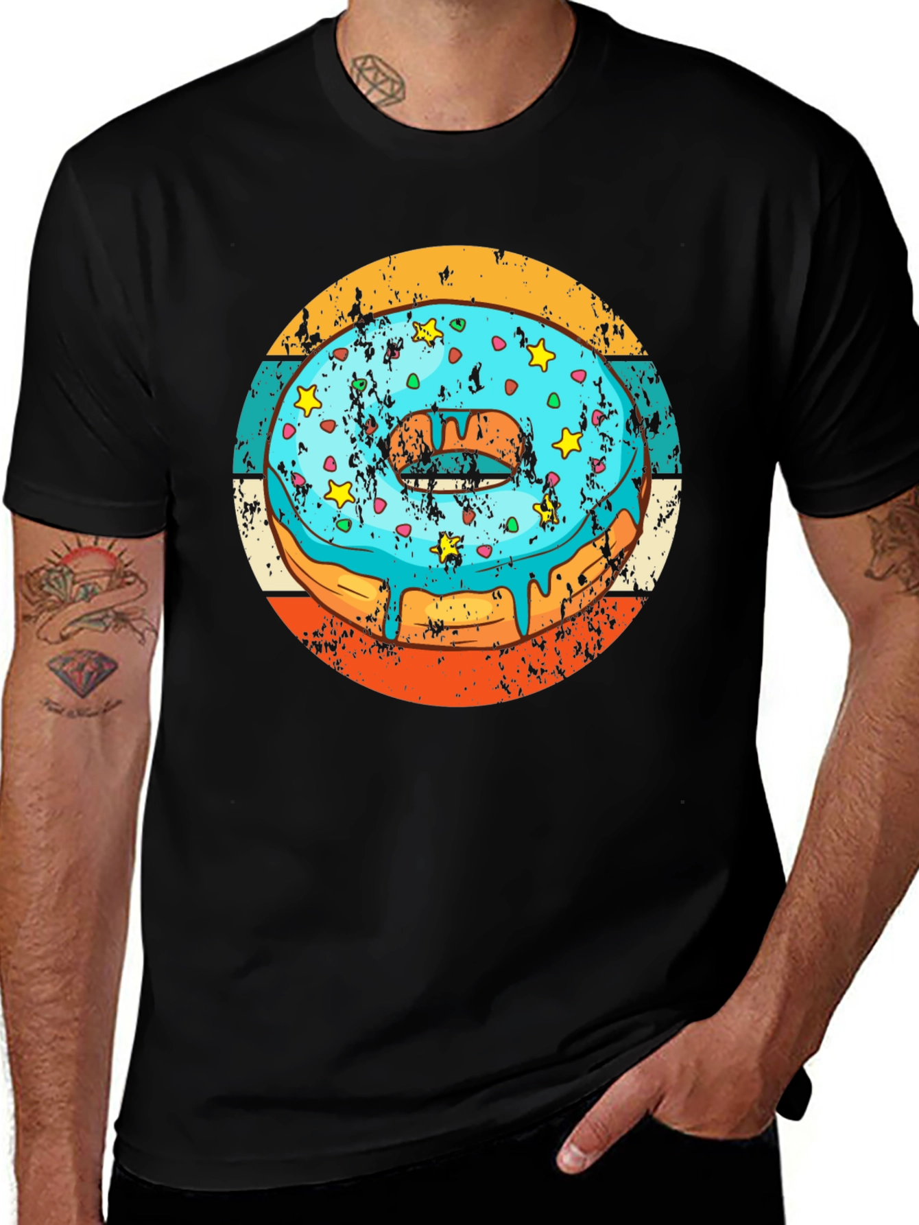 Variant 30 of Retro Donut T-Shirt - Glazed & Sprinkled