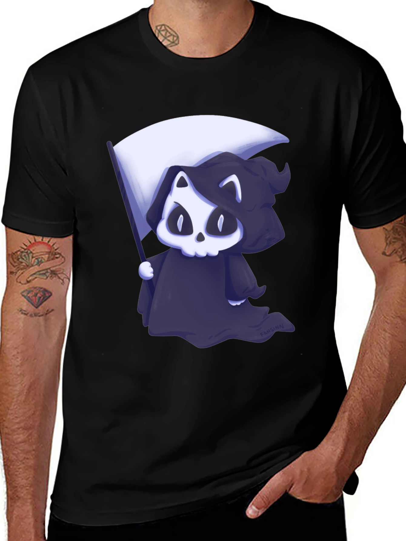 Variant 26 of Grim Reaper Cat Graphic Tee