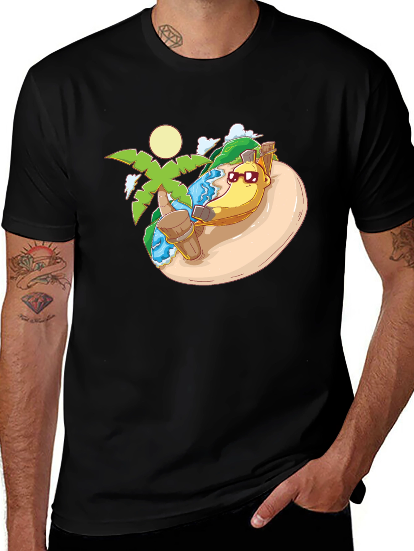 Variant 20 of Tropical Banana Hammock Graphic Tee