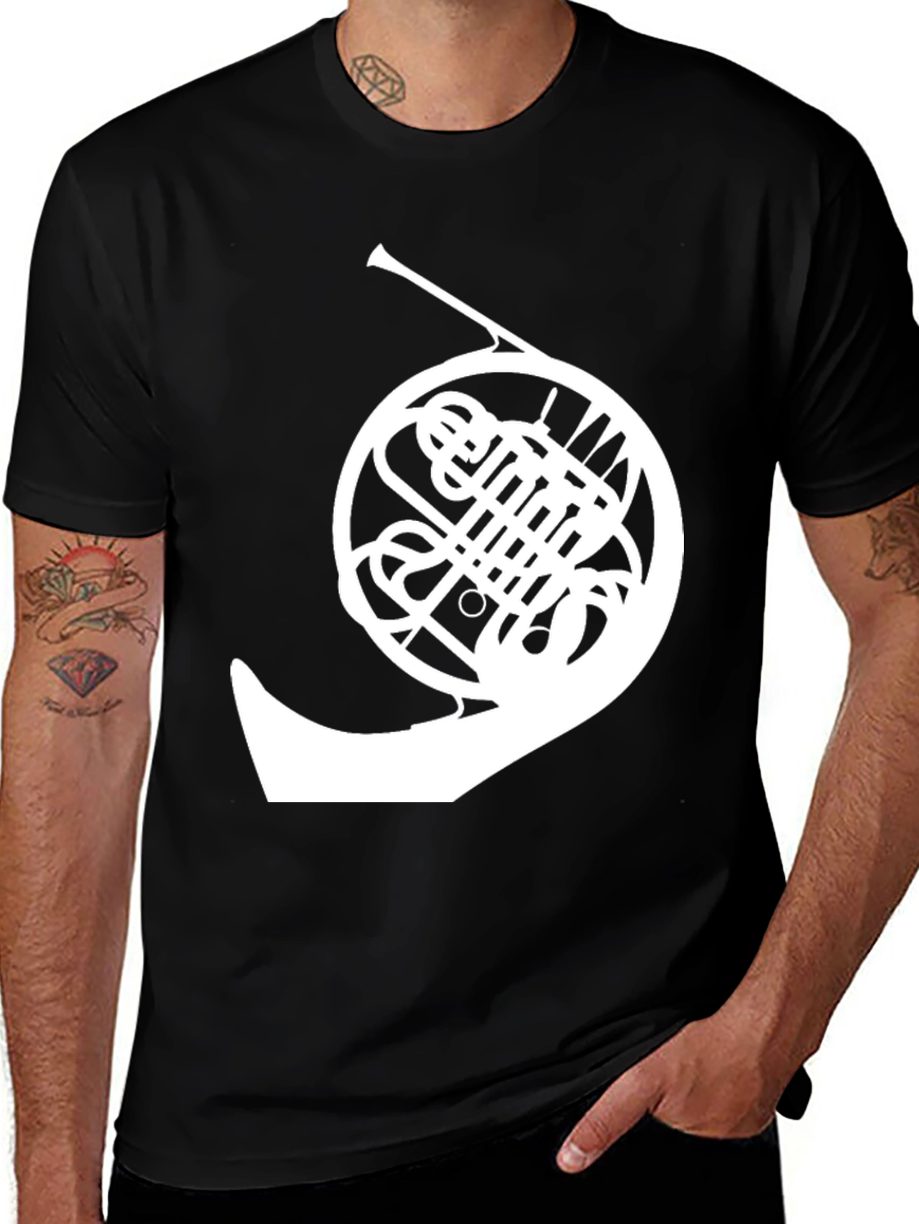 French Horn Graphic T-Shirt - Musician Tee