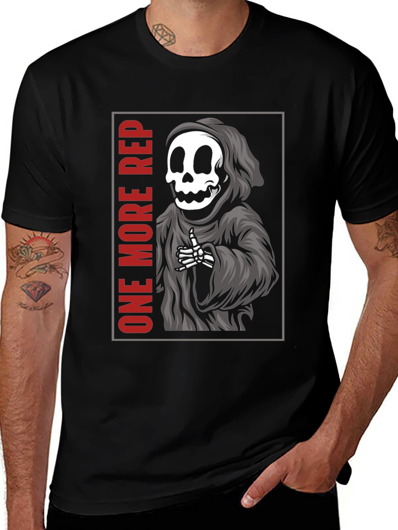 Variant 18 of One More Rep Reaper T-Shirt - Gym Motivation