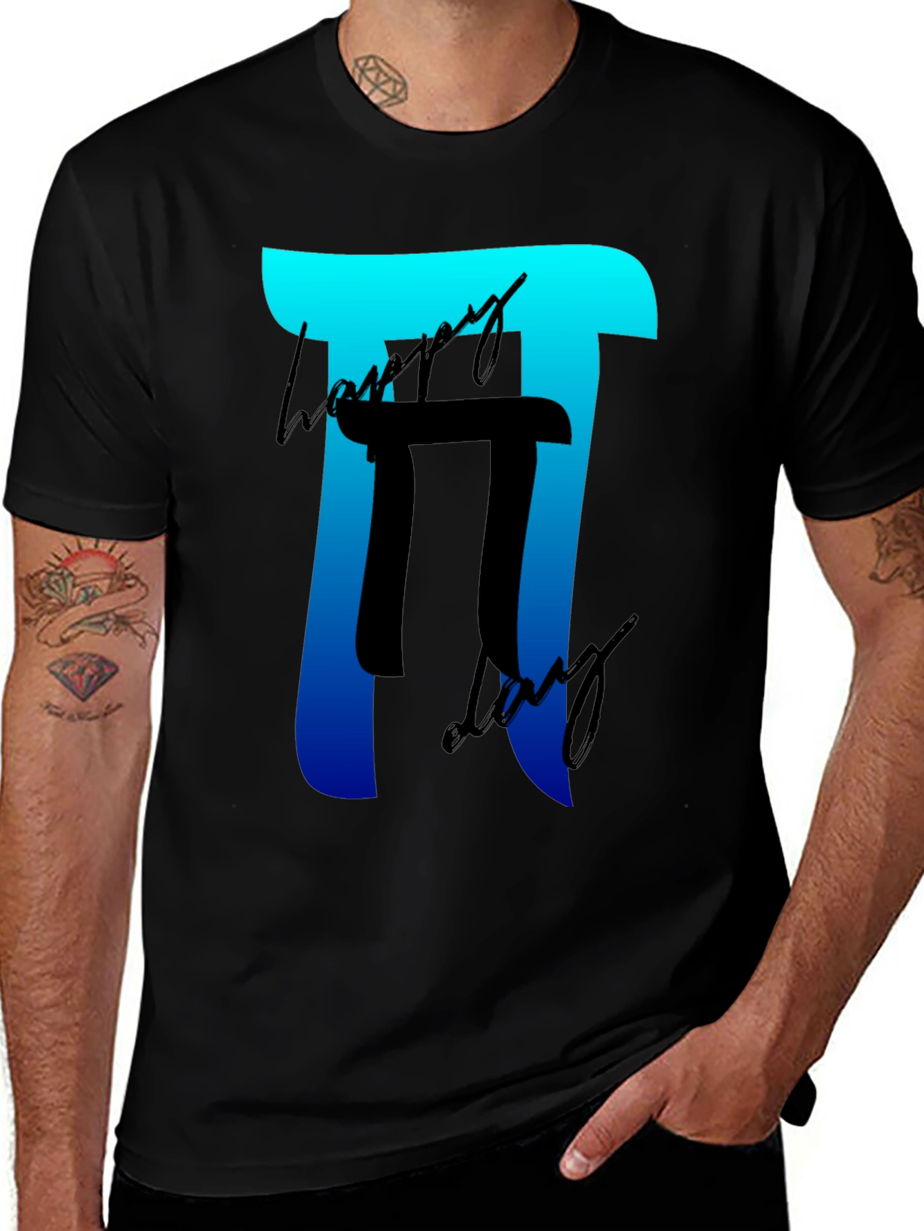 Happy Pi Day T-Shirt - Black Crew Neck Tee
