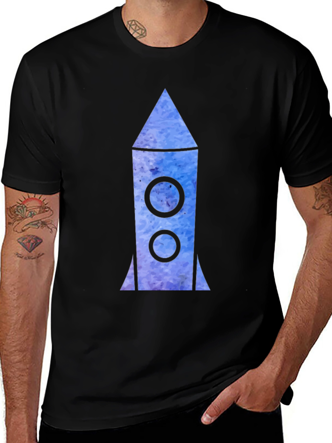 Variant 22 of Rocket Graphic Black T-Shirt