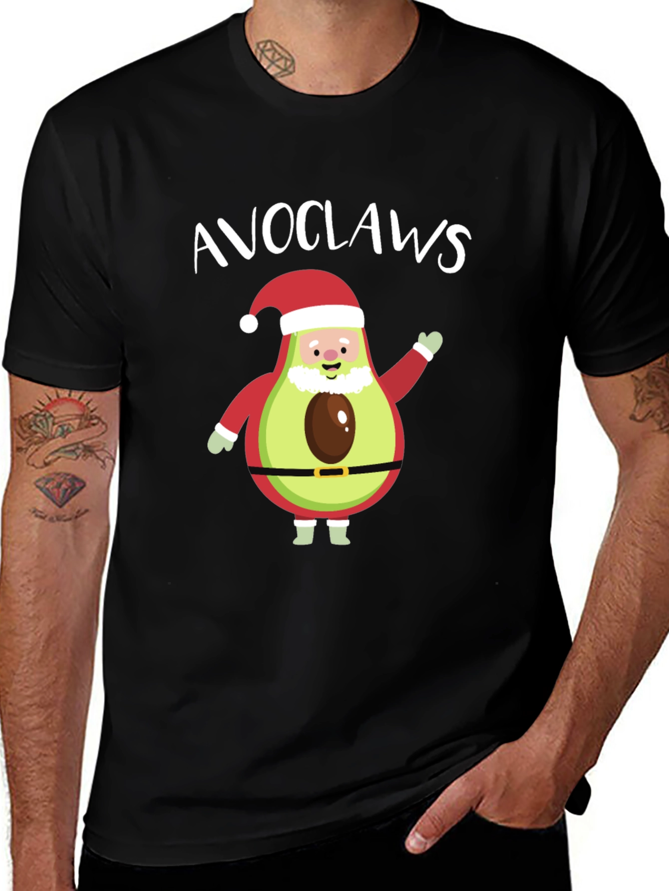 Avoclaws Santa T-Shirt - Christmas Avocado Pun