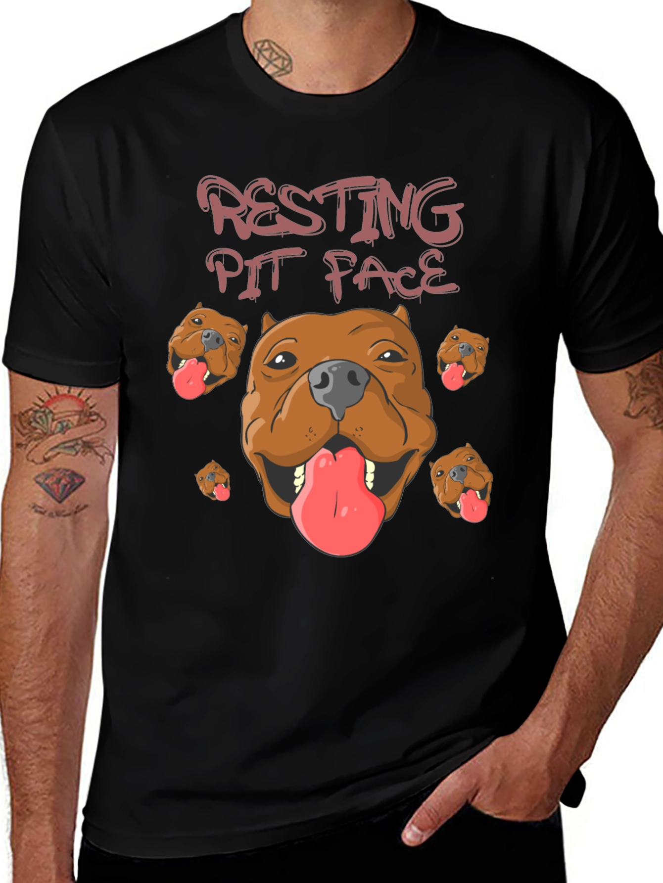 Resting Pit Face T-Shirt Funny Dog Lover Tee