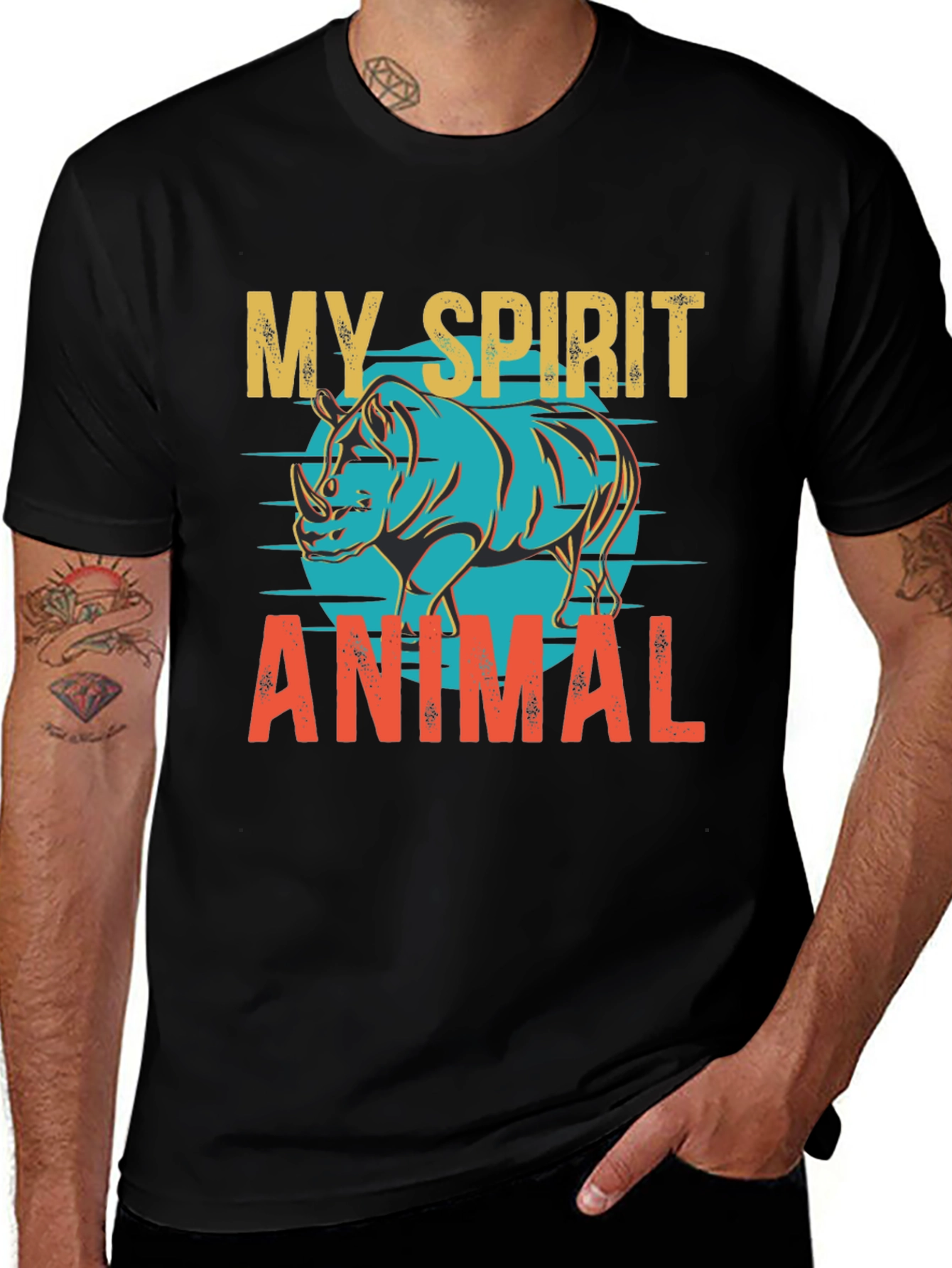 My Spirit Animal Rhino Graphic T-Shirt