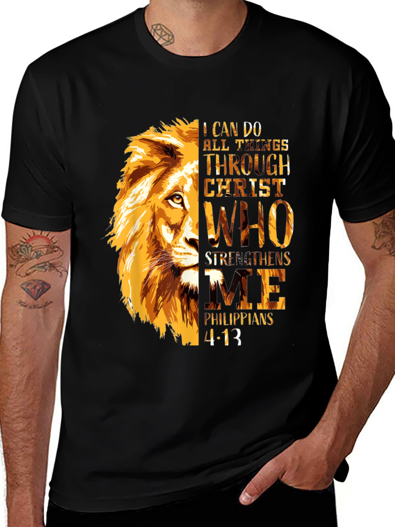 Lion Christian T-Shirt - Philippians 4:13