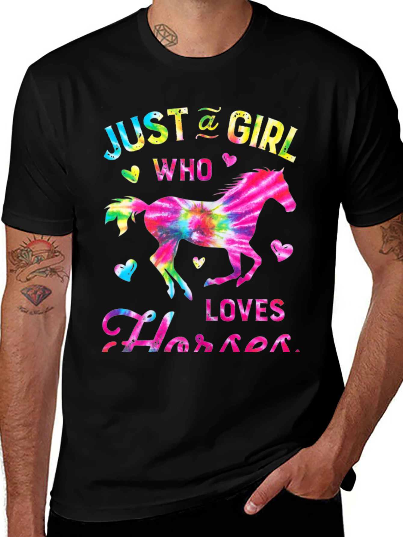Variant 28 of Just A Girl Who Loves Horses Tie Dye T-Shirt