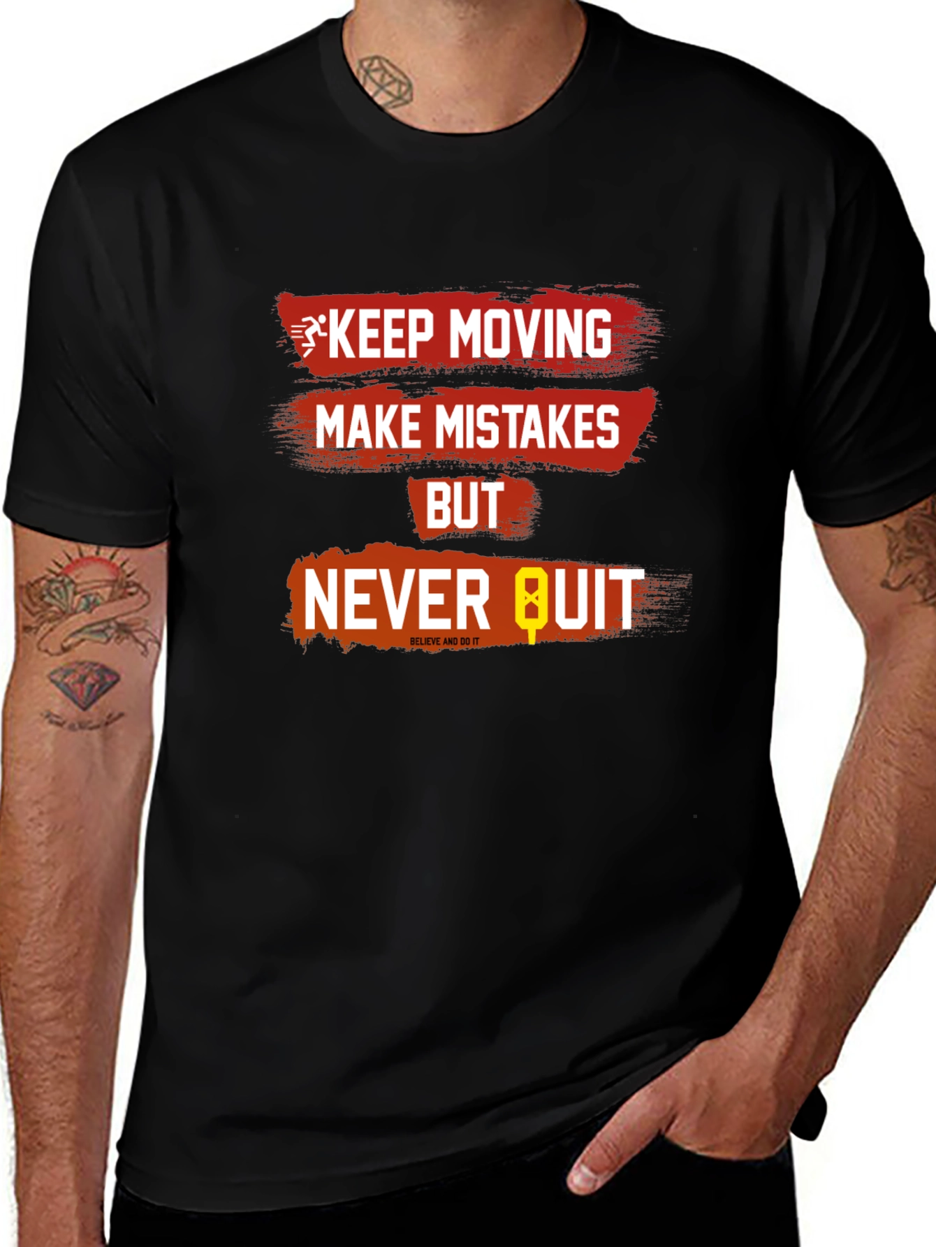 Variant 4 of Motivational 'Never Quit' Graphic Tee