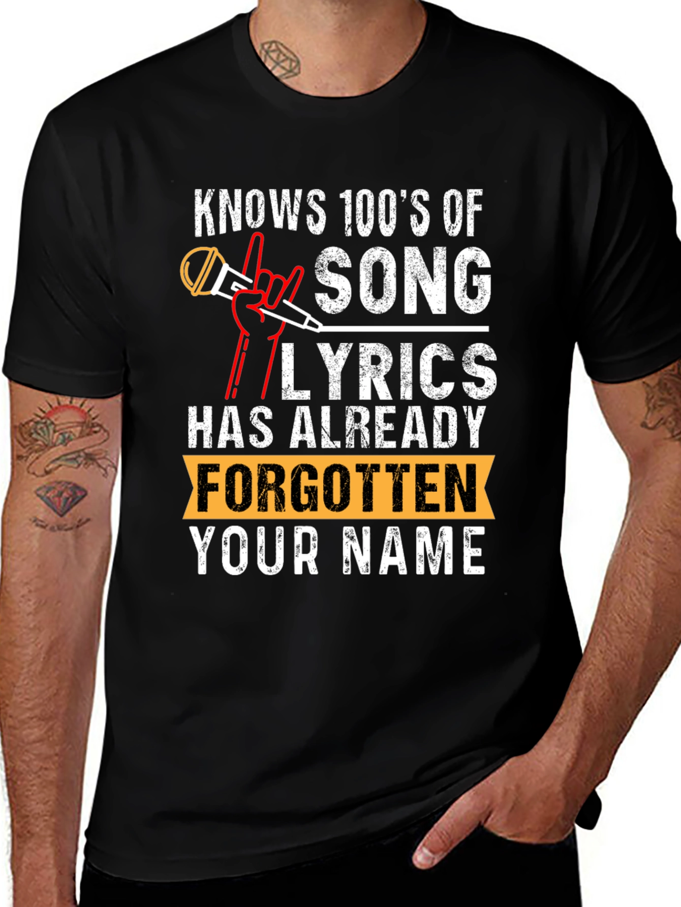 Variant 30 of Knows 100's Of Song Lyrics T-Shirt