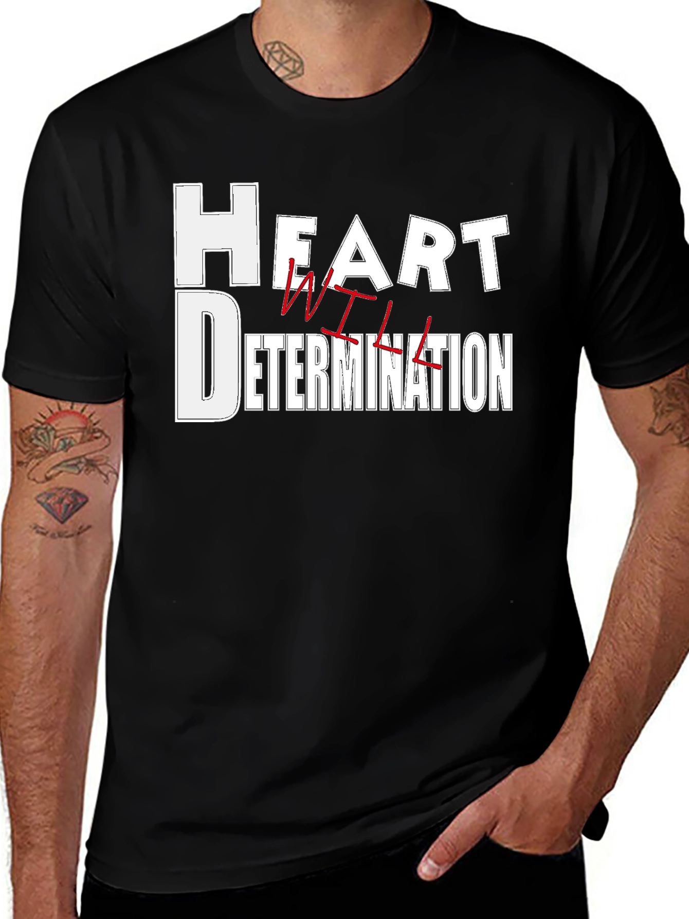 Variant 8 of Heart Determination Graphic T-Shirt - Black