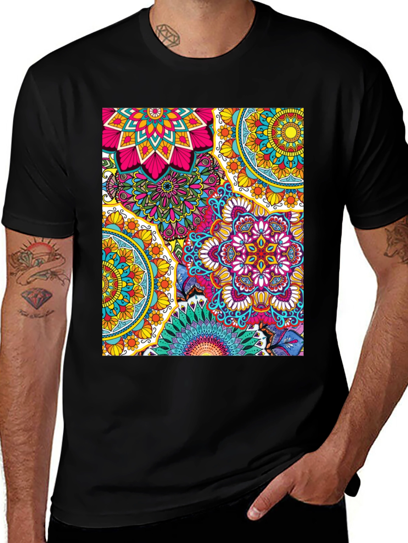 Variant 21 of Vibrant Mandala Graphic Print T-Shirt - Casual & Stylish