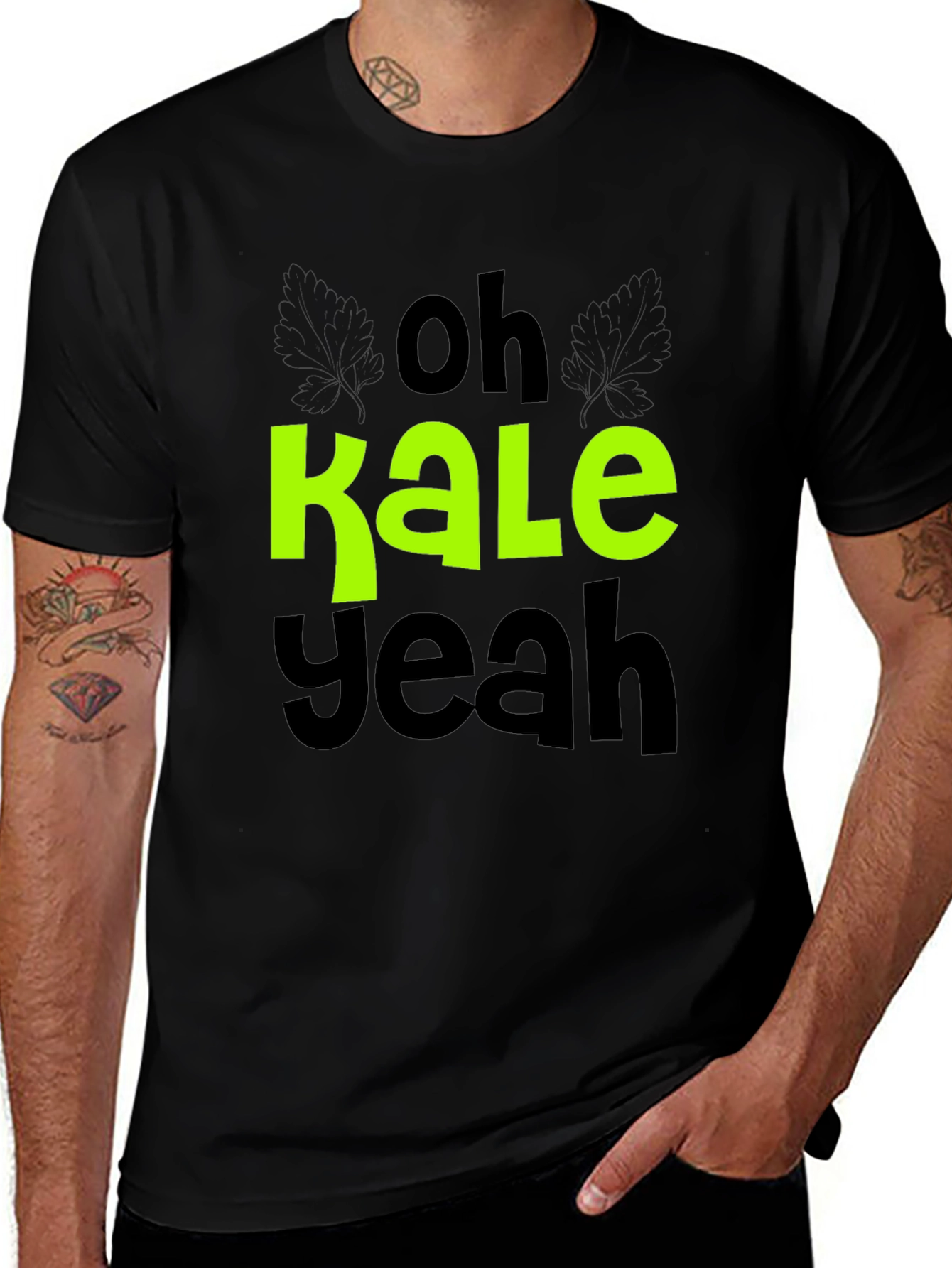 Variant 10 of Oh Kale Yeah T-Shirt - Vegan Humor Tee